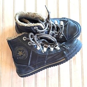 Converse All Star Chuch Taylor Juinor Heavy Duty Leather Lace-up Sneakers